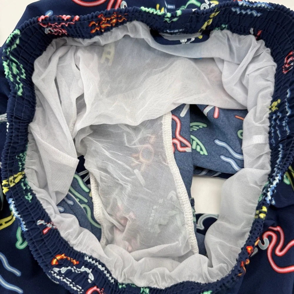 Chubbies Swim Trunks Men S Navy Neon Tropical Flamingo 5.5